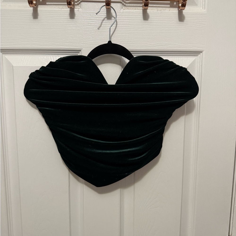 Elegant green Velvet Women's Top